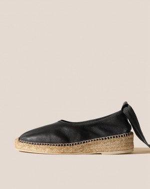 Espadrille Hereu Caprala Elasticated High Cut Wedge Femme Noir | Paris-45NLQHTXV