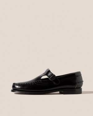 Mocassin Hereu Alber T-bar Homme Noir | Paris-67IPLWFTC