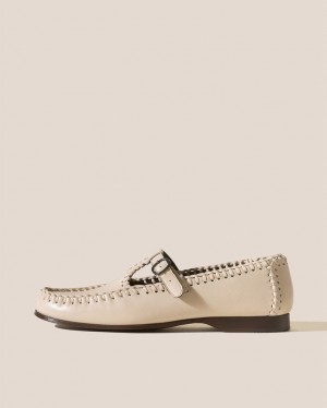 Mocassin Hereu Alcover Braided Seams T-bar Homme Blanche | Paris-30BYKSMUC