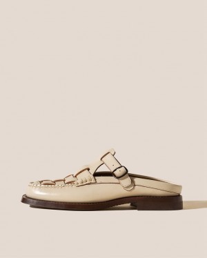 Mocassin Hereu Bonell Woven T-bar Mule Femme Beige | Paris-98BNKEOVR