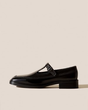 Mocassin Hereu Lluisa Polished T-bar Homme Noir | Paris-21QDYWOAE