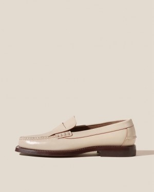 Mocassin Hereu Sineu Interlaced-detail Slip-on Femme Beige | Paris-12ZBGTYMA