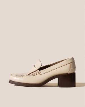 Mocassin Hereu Sineu Talons Interlaced Detail Slip-on Femme Beige | Paris-35JDZPIGW