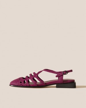 Mules Hereu Barana Woven Slingback Femme Rose Foncé | Paris-03SHADPIB