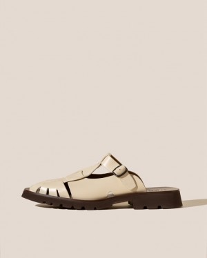 Mules Hereu Canya Sport Cuir Fisherman Femme Beige | Paris-27KIXJELR