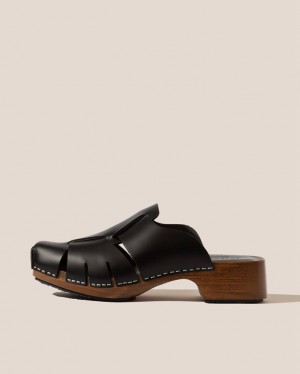 Mules Hereu Licia Square Embout-fisherman Femme Noir | Paris-23XITZDVS