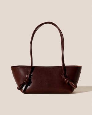 Sac Bandoulière Hereu Fleca Baguette Femme Marron Foncé | Paris-93OXWSLHN