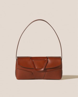 Sac Bandoulière Hereu Mabra Woven Detailed Baguette Femme Marron | Paris-19RGMEXCL