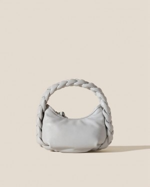 Sac Crossbody Hereu Espiga Mini Plaited Rembourré-detail Femme Grise Clair | Paris-57QITGJWU