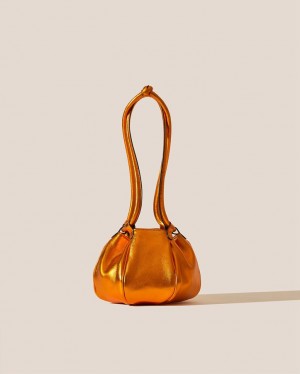 Sac Crossbody Hereu Globul Mini Metallic Balloon-shaped Femme Metal Orange | Paris-73PHNDURO