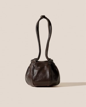 Sac Crossbody Hereu Globul Mini Supple Shiny Balloon-shaped Femme Chocolat | Paris-81TLIQHWG