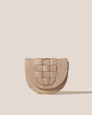 Sac Crossbody Hereu Sinia Satchel Interwoven Front Detail Femme Beige | Paris-83YQMKECH