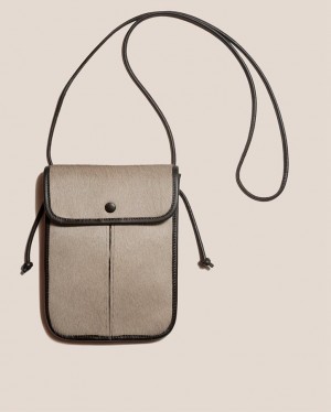 Sac Crossbody Hereu Terra Calf Hair Square-flat Homme Kaki Noir | Paris-79SIBGRLK