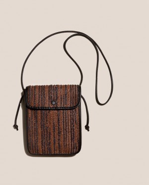 Sac Crossbody Hereu Terra Raffia Bicolour Square-flat Homme Marron Foncé Marron | Paris-21FOBAWSL