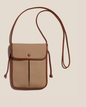 Sac Crossbody Hereu Terra Square-flat Femme Beige Marron | Paris-89KEIQBMP