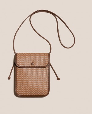 Sac Crossbody Hereu Terra Woven Square-flat Homme Marron Marron Foncé | Paris-29EXVDQZK