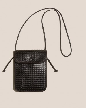 Sac Crossbody Hereu Terra Woven Square-flat Homme Noir Marron Foncé | Paris-59CDSVREF