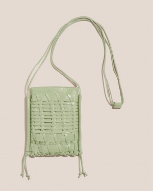 Sac Crossbody Hereu Trena Mini Crinkled Glossy Plates Square Femme Menthe | Paris-04XKFCBJT