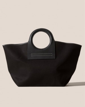 Sacs Fourre Tout Hereu Cala L Cuir-trimmed Tela Femme Noir | Paris-78EFNIPVO