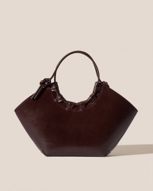 Sacs Fourre Tout Hereu Cordell Basket Cuir Femme Chocolat | Paris-30RJFCQIY