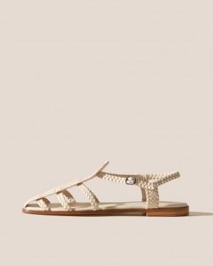 Sandale Hereu Galdana Woven Lanières Femme Beige Clair | Paris-92KYJSHEC