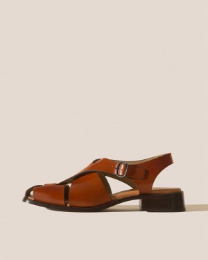 Sandale Hereu Raima Asymmetrical Fisherman Femme Marron Foncé | Paris-10ILCBJAX