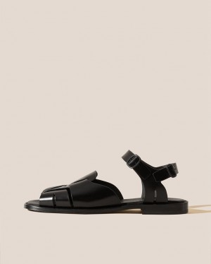 Sandale Hereu Roca Square-toe Fisherman Femme Noir | Paris-57CLRAIDQ