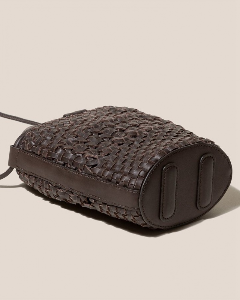 Sac Seau Hereu Palau Hand-braided Mini Homme Marron Foncé | Paris-14WEXLOCG