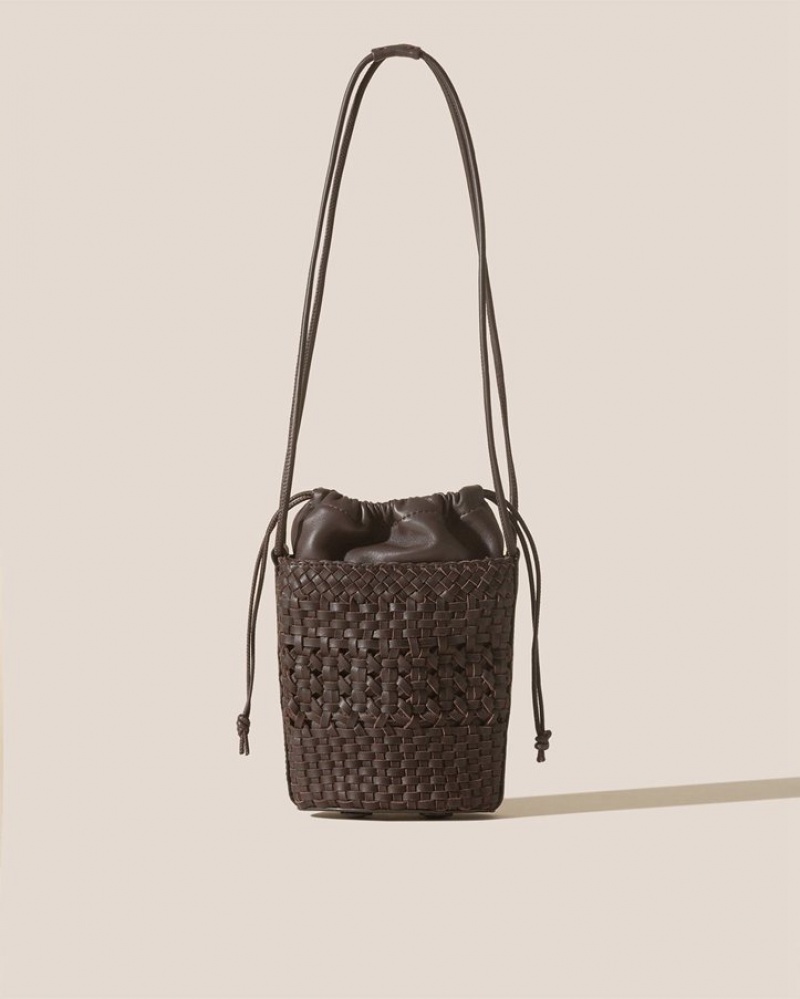 Sac Seau Hereu Palau Hand-braided Mini Homme Marron Foncé | Paris-14WEXLOCG