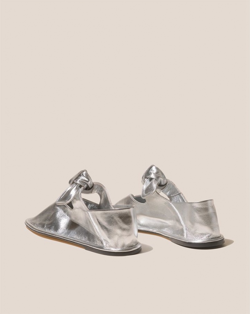 Chaussure Plate Hereu Llasada Front-knot Femme Argent | Paris-46UINQKPD