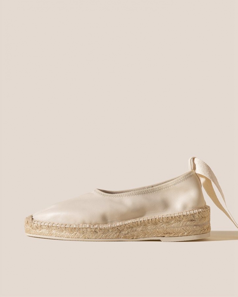 Espadrille Hereu Caprala Elasticated High Cut Wedge Femme Blanche | Paris-47NGJMIPL