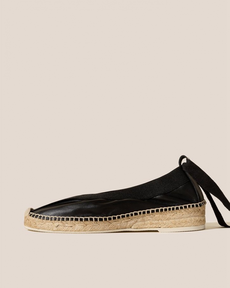 Espadrille Hereu Horta Elasticated Wedge Femme Noir | Paris-60MFOIEZC