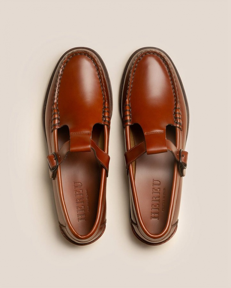 Mocassin Hereu Alber T-bar Homme Marron | Paris-60JGVTPZK