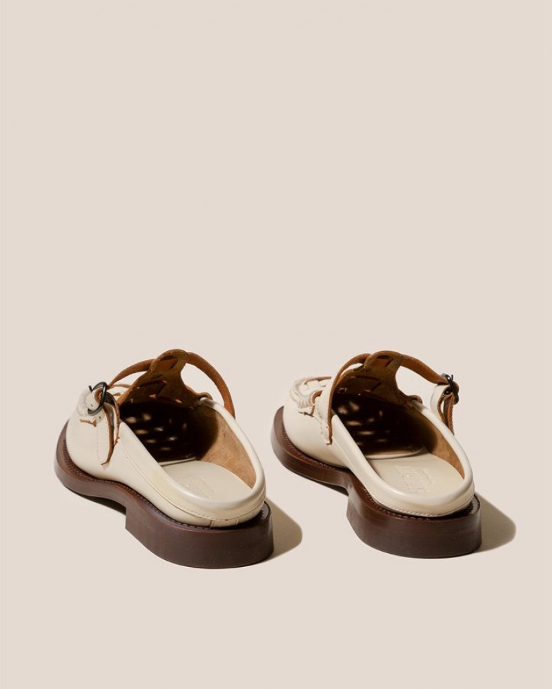 Mocassin Hereu Bonell Woven T-bar Mule Femme Beige | Paris-98BNKEOVR