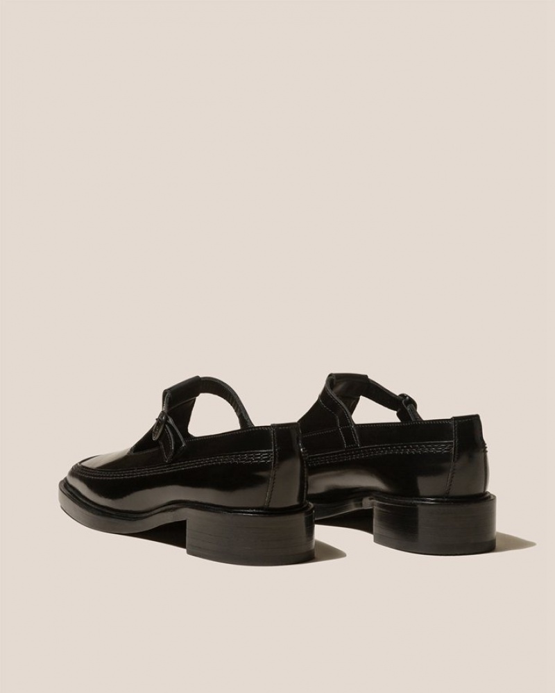 Mocassin Hereu Lluisa Polished T-bar Homme Noir | Paris-21QDYWOAE