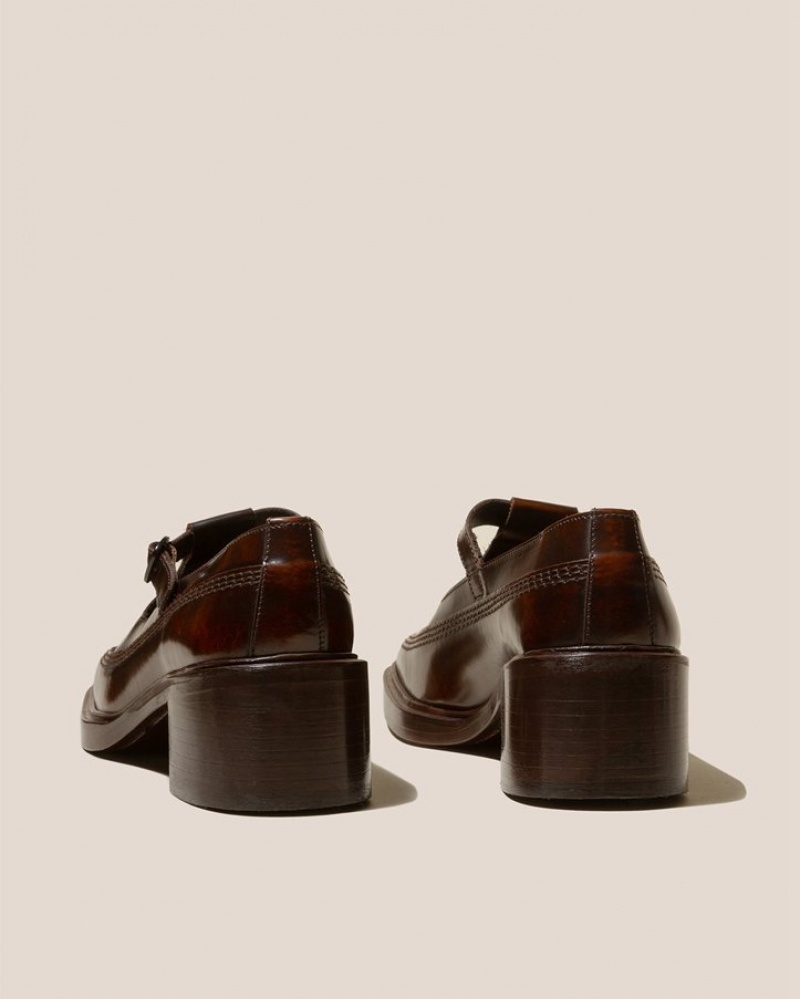 Mocassin Hereu Lluisa Talons Brushed T-bar Femme Marron | Paris-30YREXOPG