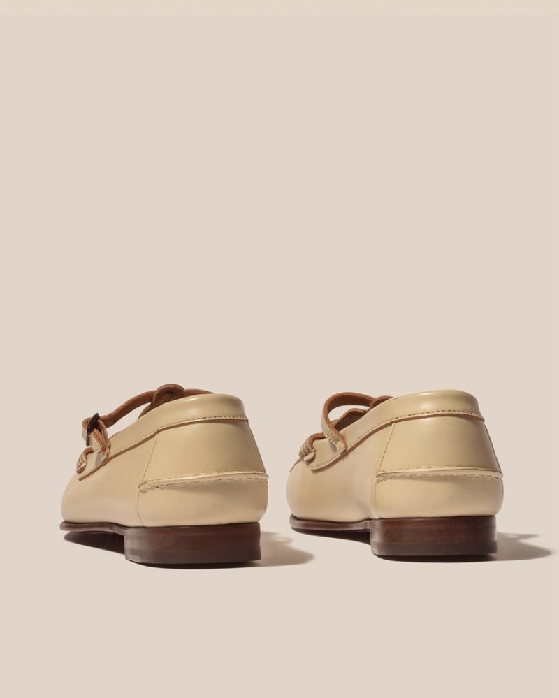 Mocassin Hereu Maqueda Interwoven T-bar Femme Beige | Paris-54LTOWSFG