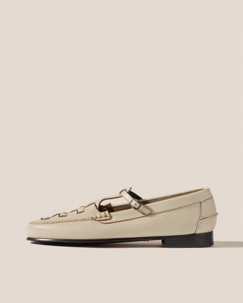 Mocassin Hereu Maqueda Interwoven T-bar Femme Beige | Paris-54LTOWSFG