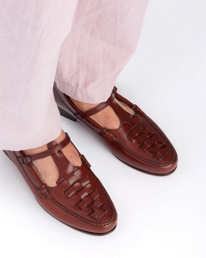 Mocassin Hereu Maqueda Interwoven T-bar Homme Marron Foncé | Paris-83GLHCFIT