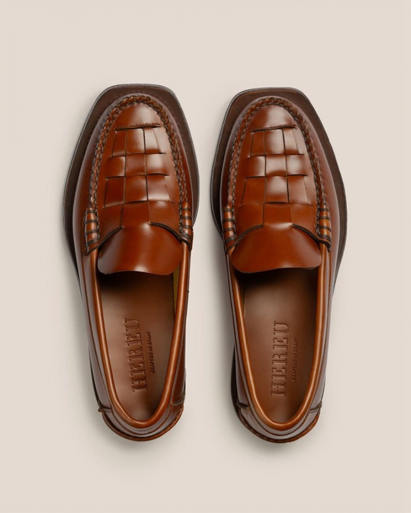 Mocassin Hereu Nombela Interwoven Detail Slip-on Homme Marron | Paris-62GSEFARH