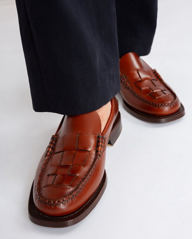 Mocassin Hereu Nombela Interwoven Detail Slip-on Homme Marron | Paris-62GSEFARH