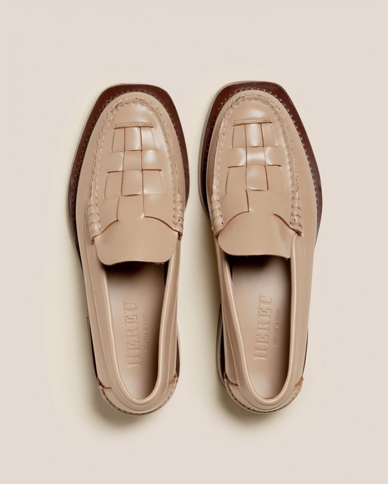 Mocassin Hereu Nombela Interwoven Detail Slip-on Homme Beige | Paris-56QLZHUXV