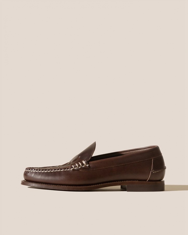 Mocassin Hereu Nombela Veg Tan Interwoven Detail Slip-on Homme Marron Foncé | Paris-86FTIQYMW