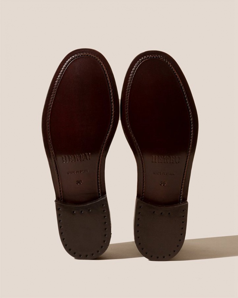 Mocassin Hereu Nombela Veg Tan Interwoven Detail Slip-on Homme Marron Foncé | Paris-86FTIQYMW