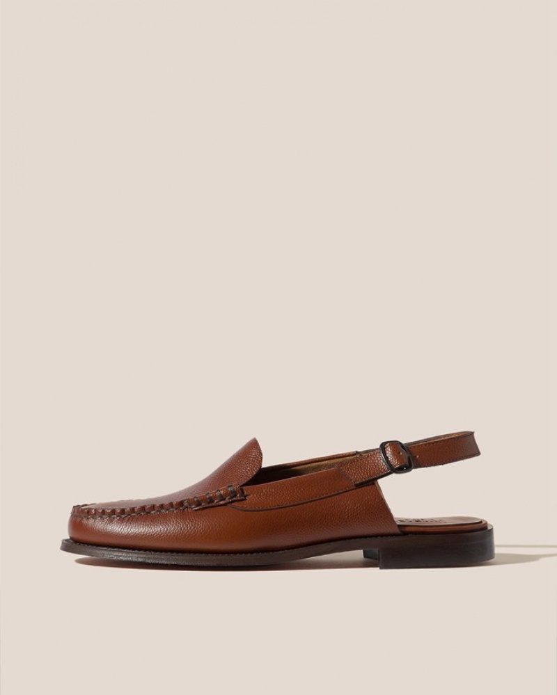 Mocassin Hereu Raiguer Slingback Pebbled Homme Marron | Paris-79BCMPRLZ