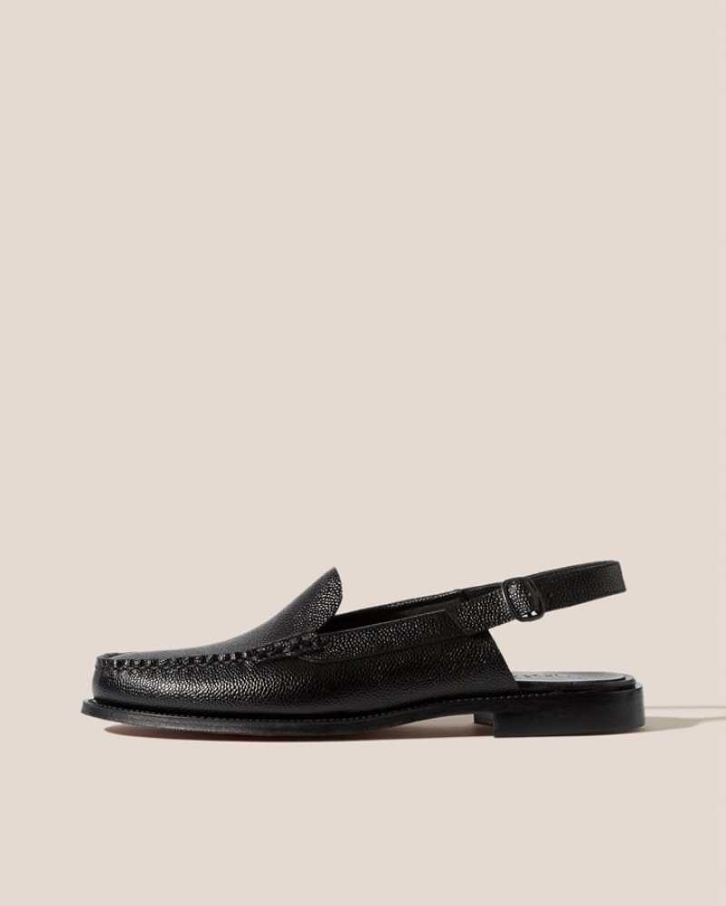 Mocassin Hereu Raiguer Slingback Pebbled Homme Noir | Paris-76DISHBQM