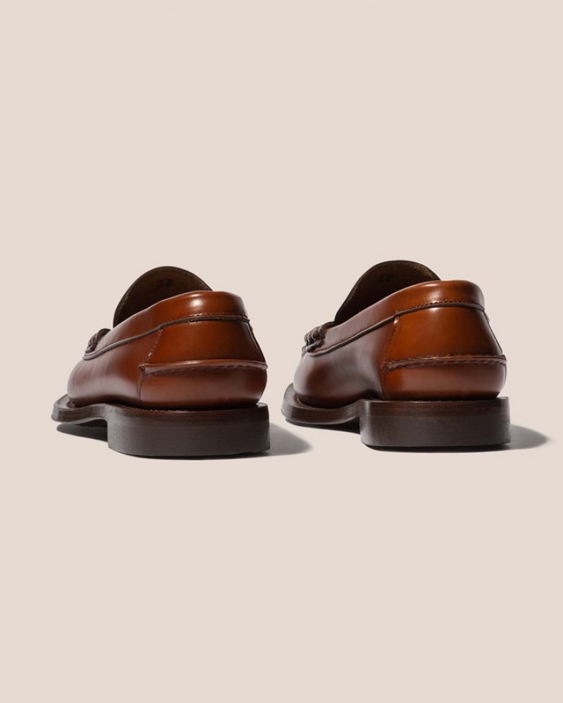 Mocassin Hereu Sineu Interlaced-detail Slip-on Femme Marron Foncé | Paris-59TKDSCUN