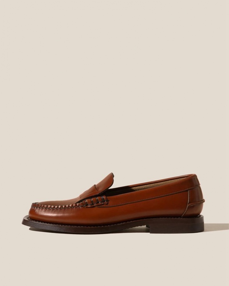 Mocassin Hereu Sineu Interlaced-detail Slip-on Femme Marron Foncé | Paris-59TKDSCUN