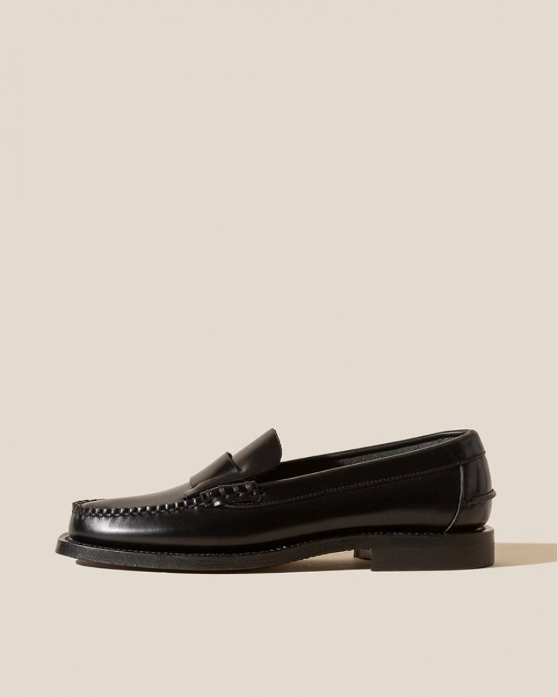 Mocassin Hereu Sineu Interlaced-detail Slip-on Femme Noir | Paris-39AZUFGHR