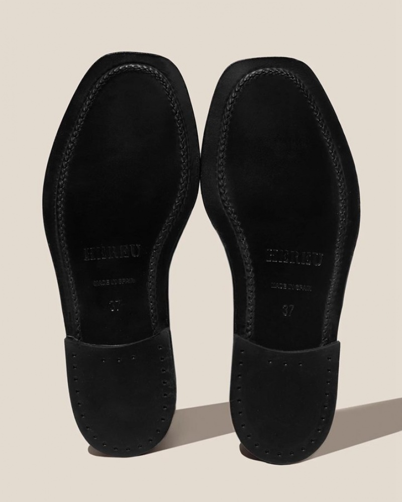 Mocassin Hereu Sineu Interlaced-detail Slip-on Femme Noir | Paris-39AZUFGHR